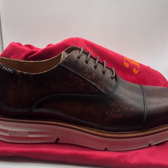 Taft cap‎ toe Lace up espresso Model 102 leather Men dress shoes - Men 10.5 New - Picture 9 of 12